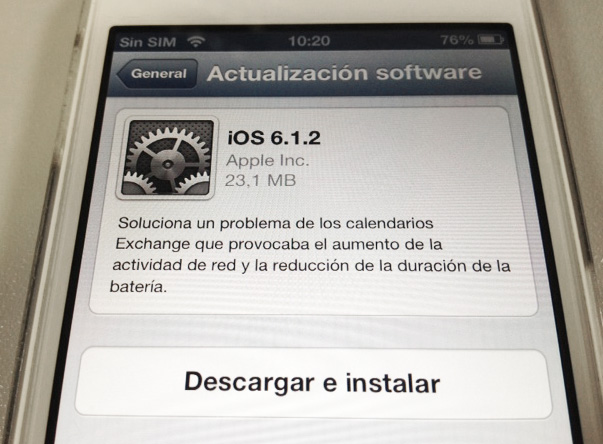 Actualización Importante iOS 6.1.2 