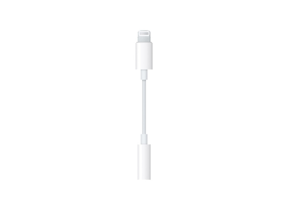 Adaptador Apple/ Lightning a Jack/ 3.5 mm/ Para Audífonos/ Blanco