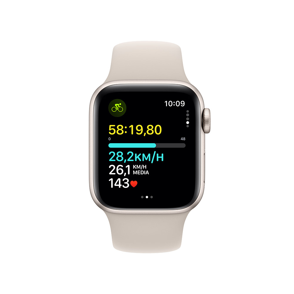 Comprar Apple Watch SE (GPS) - Caja de aluminio en blanco estrella de 40 mm  - Correa Solo Loop trenzada Black Unity - Apple (ES)