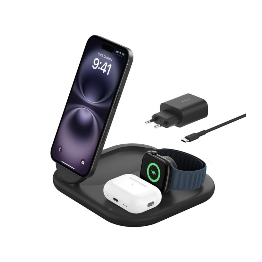 Base inalámbrica plegable en Qi2 Negro Belkin K-tuin