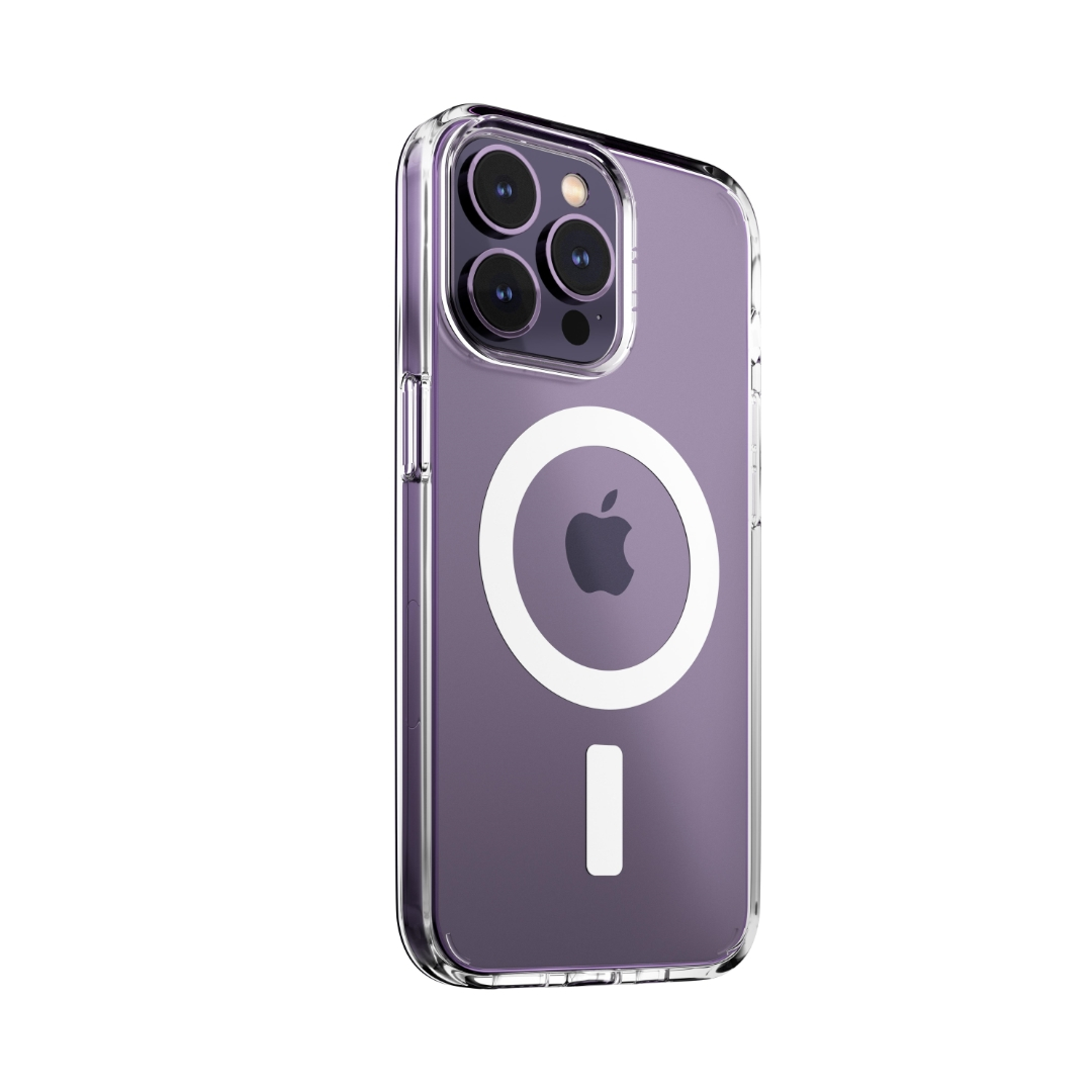 Funda magnética transparente para iPhone 14 Pro Max con MagSafe [cristal de  cámara integrado] funda de teléfono para mujer [exterior original del