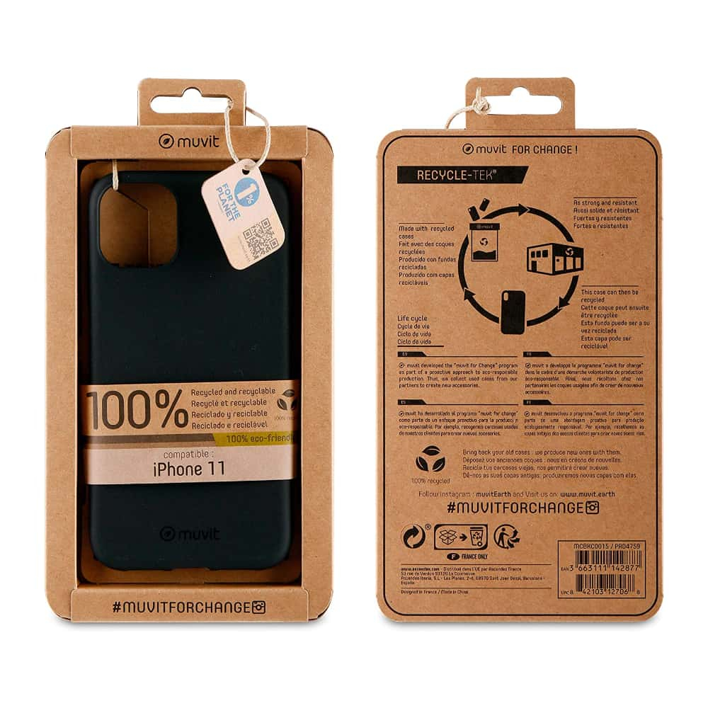 Funda iPhone 13 Pro Max Recycletec Negro de Muvit