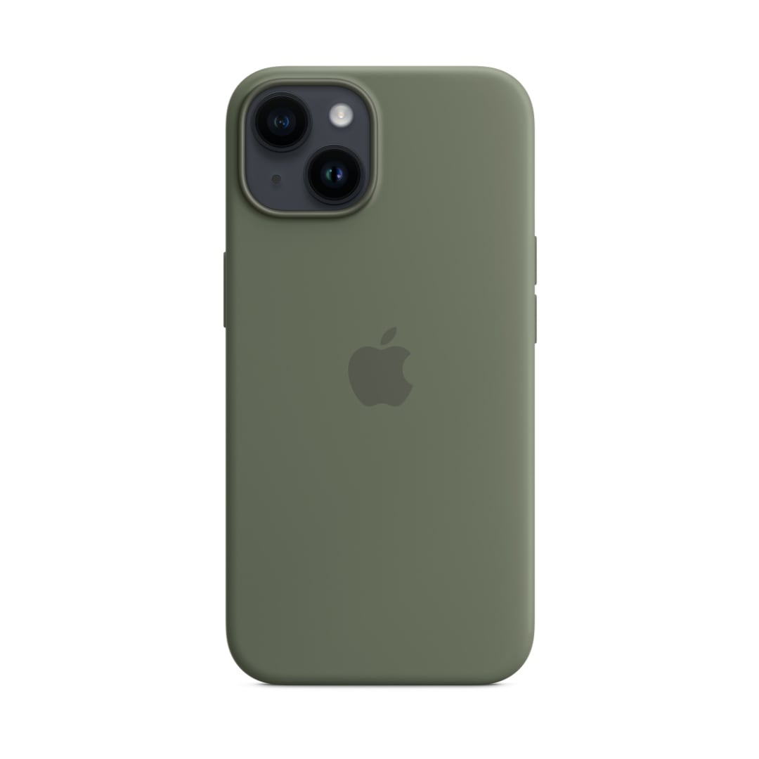 Funda silicona iPhone 14 (verde oscuro) 