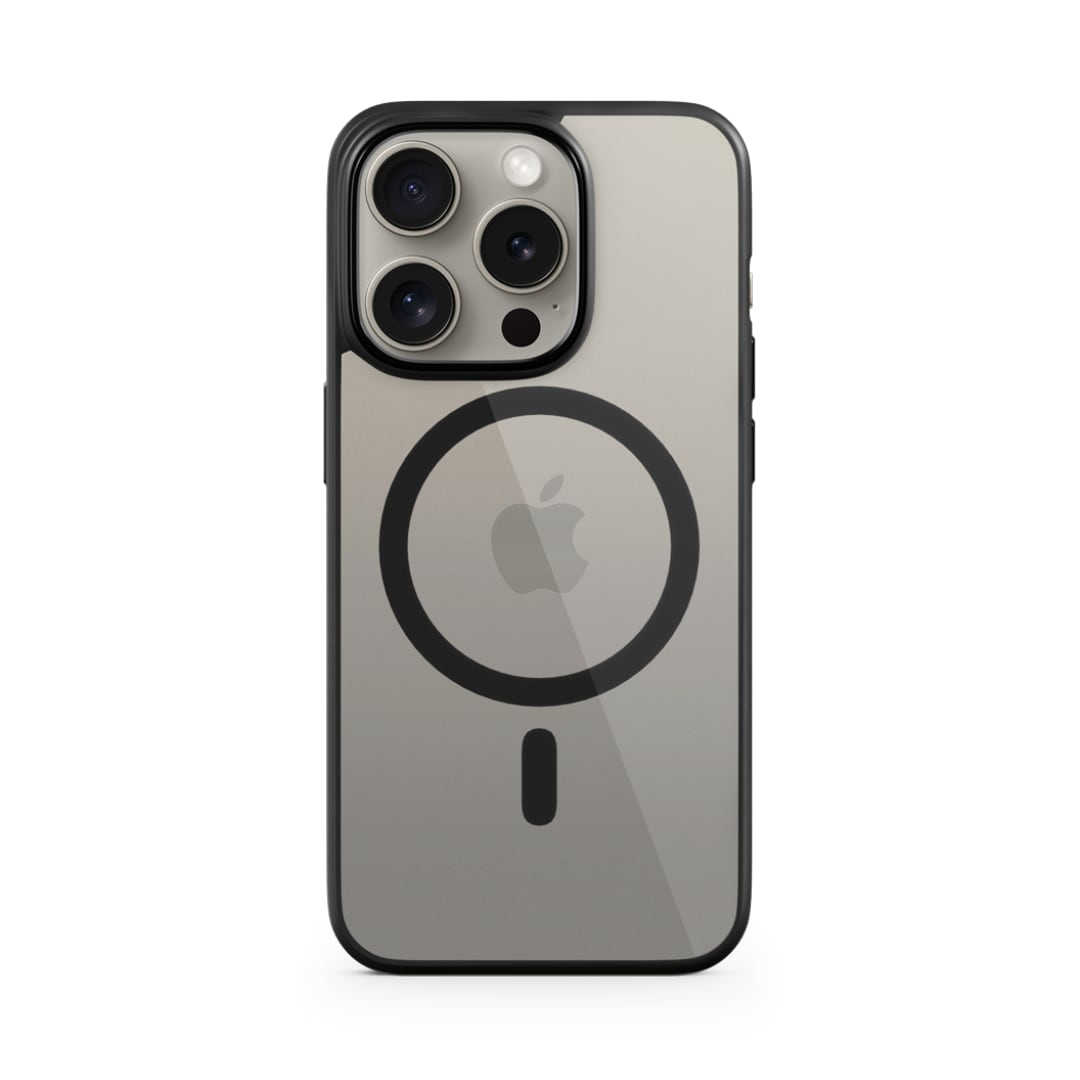 Funda iPhone 15 Plus Silicona Gradient Negro Transparente Puro