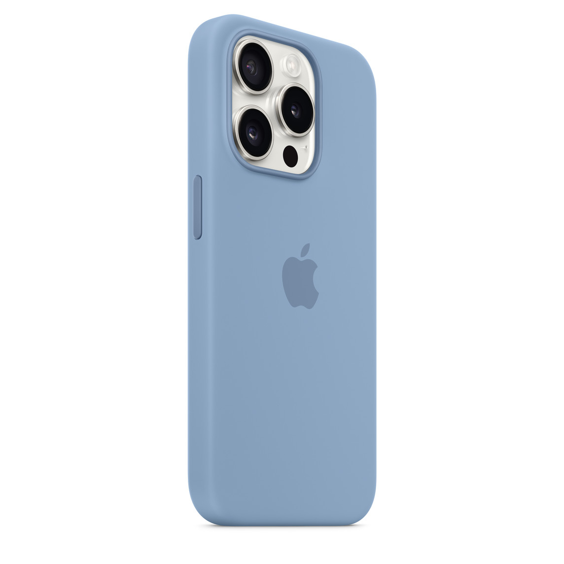 Funda de silicona Apple azul tormenta para iPhone 15 Pro - Funda