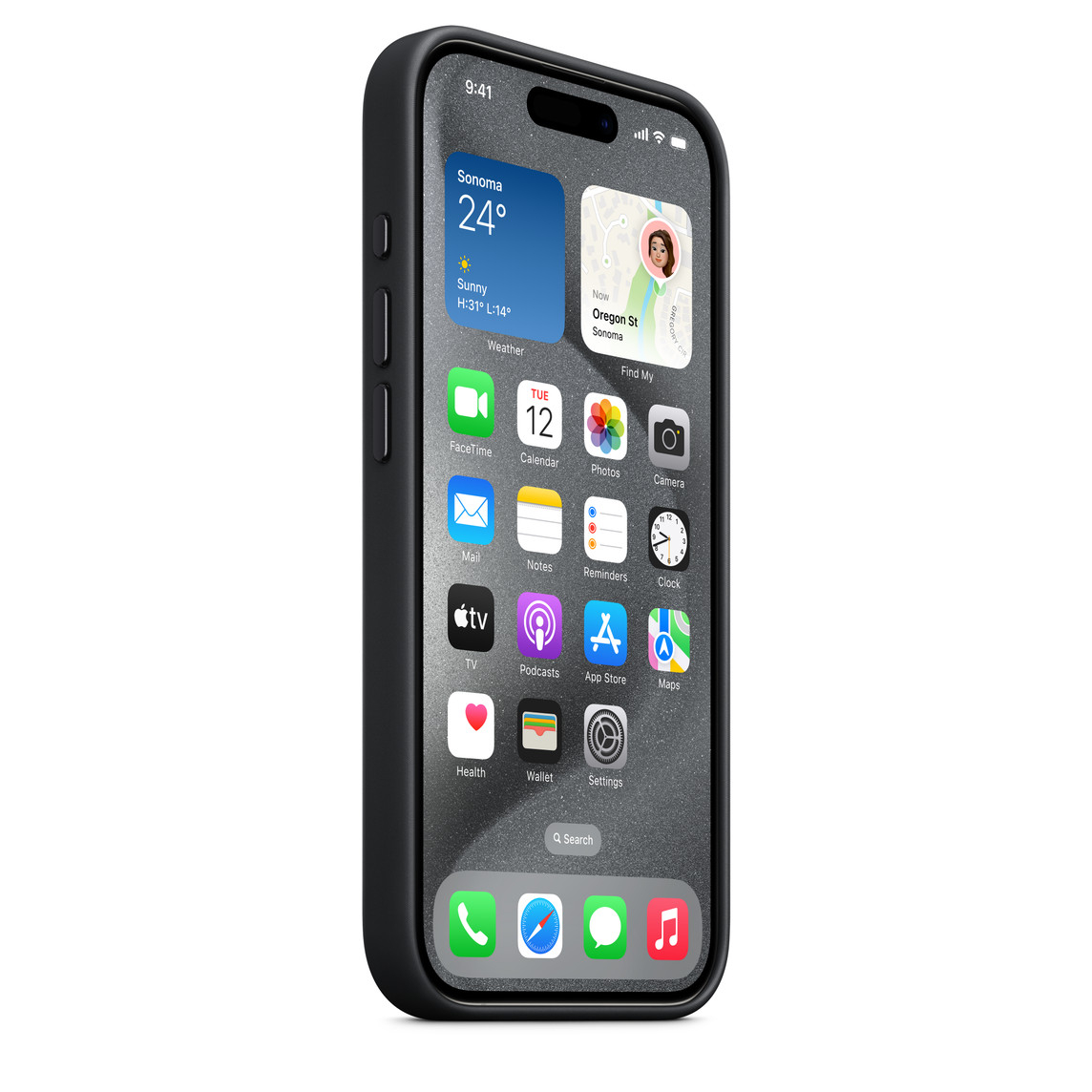 Funda para iPhone 15 Pro Trenzado fino Negro de Apple