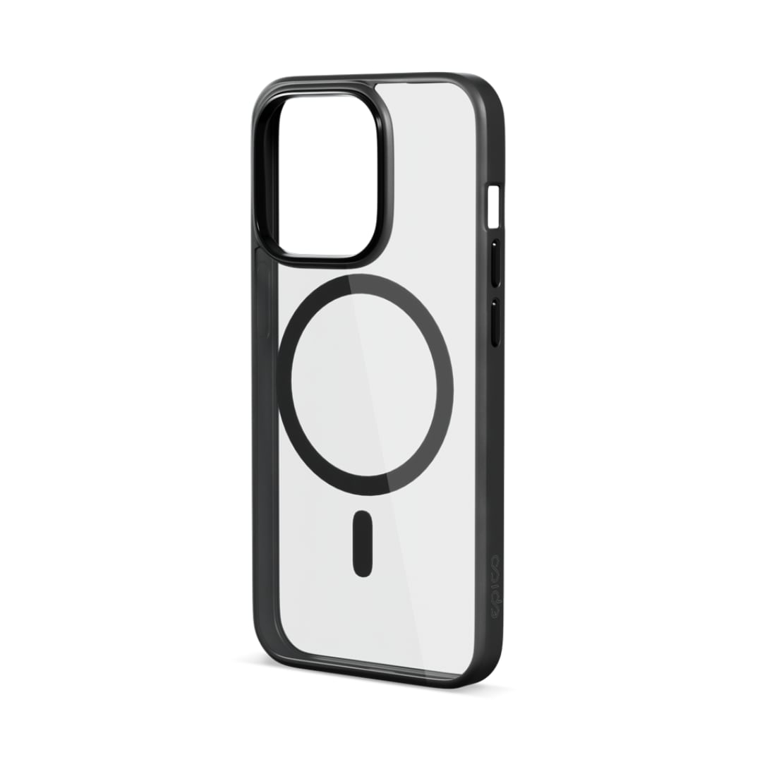 Funda transparente MagSafe iPhone 15 Pro, Swissten metalizado - Bisel negro  - Spain