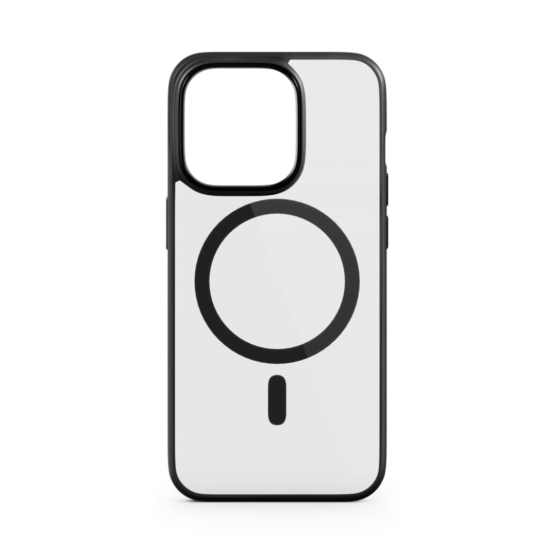Funda transparente MagSafe iPhone 15 Pro, Swissten metalizado - Bisel negro  - Spain