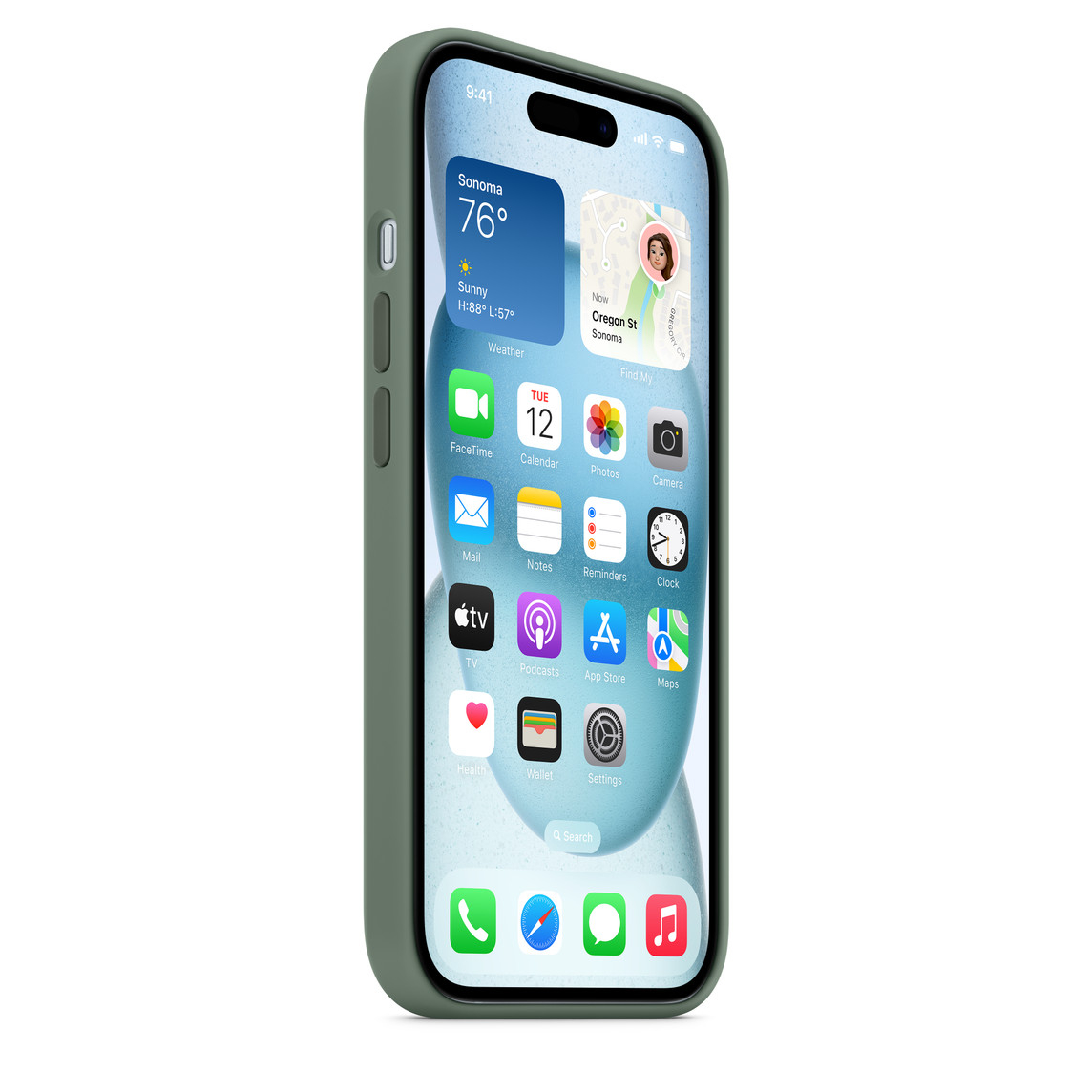 Funda de silicón con MagSafe para el iPhone 15 Pro, Apple - Verde Ciprés
