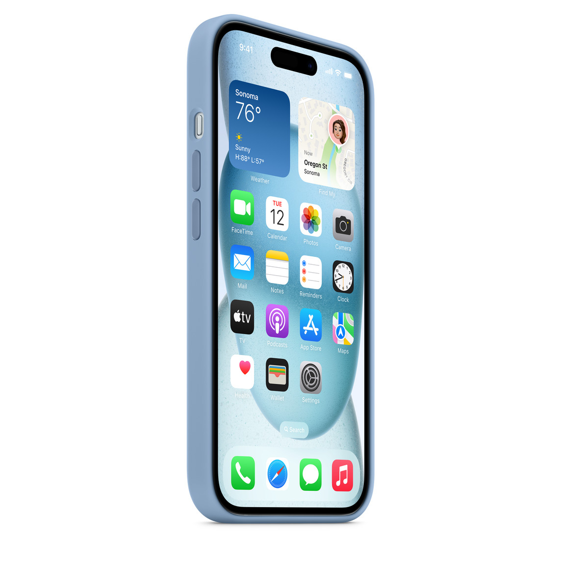 Funda para iPhone 15 Plus Silicona Azul invierno de Apple
