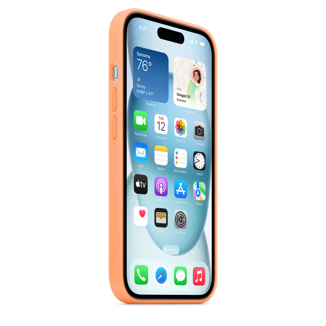 Apple Funda de silicona para iPhone 15 Pro con MagSafe - Sorbete naranja