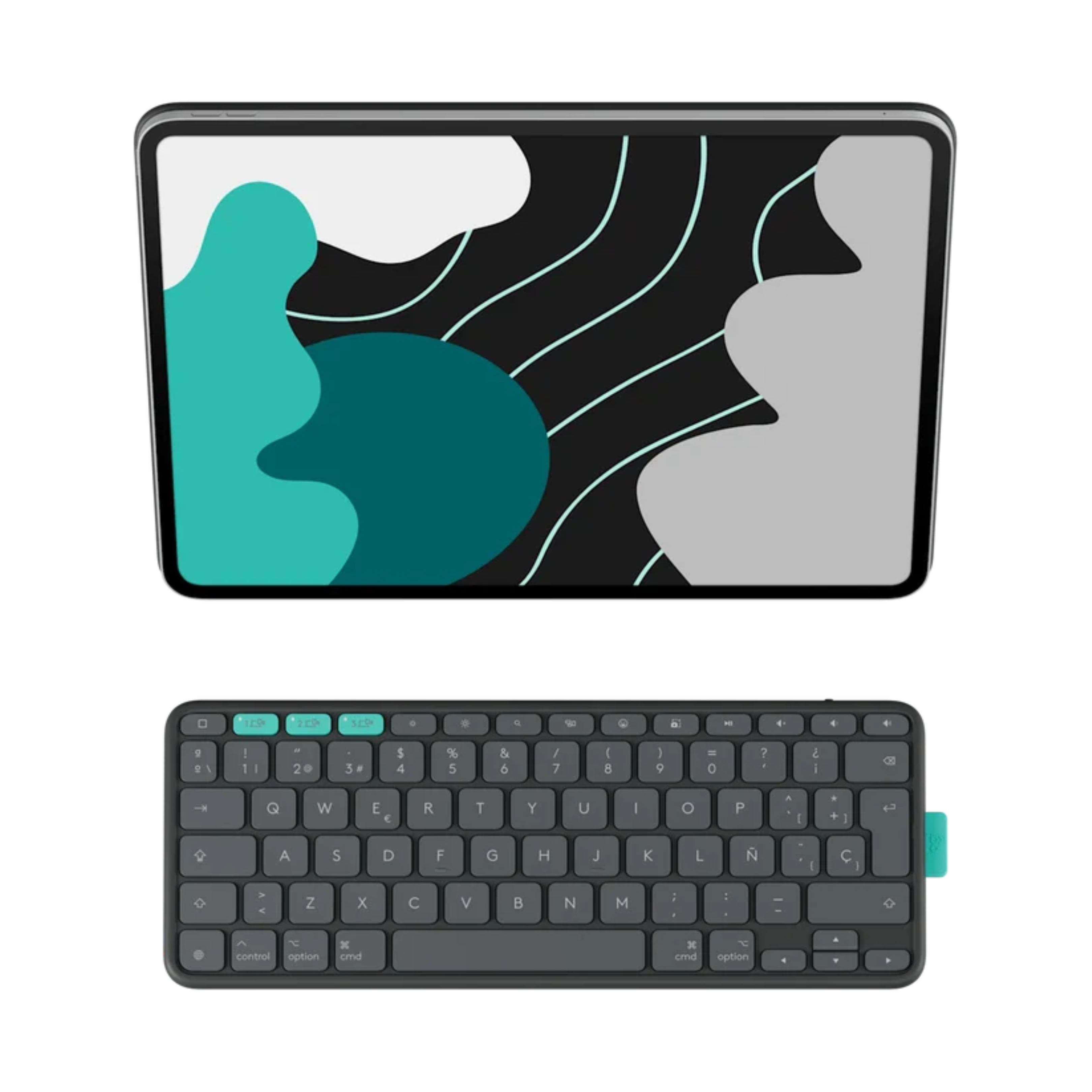 Funda Con Teclado Logitech Slim Folio Para IPad Air 3ª Gen – Teclado Bluetooth QWERTY En Grafito, Botones Especiales IOS, Batería De 4 Años, Dos Ángulos De Uso (Modelos A2152, A2123, A2153, A2154)