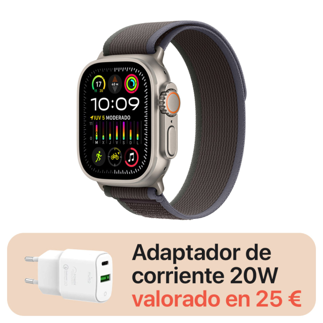 Apple Watch Ultra 2 49 mm Titanio Trail Loop  Azul/Negro  (M/L)
