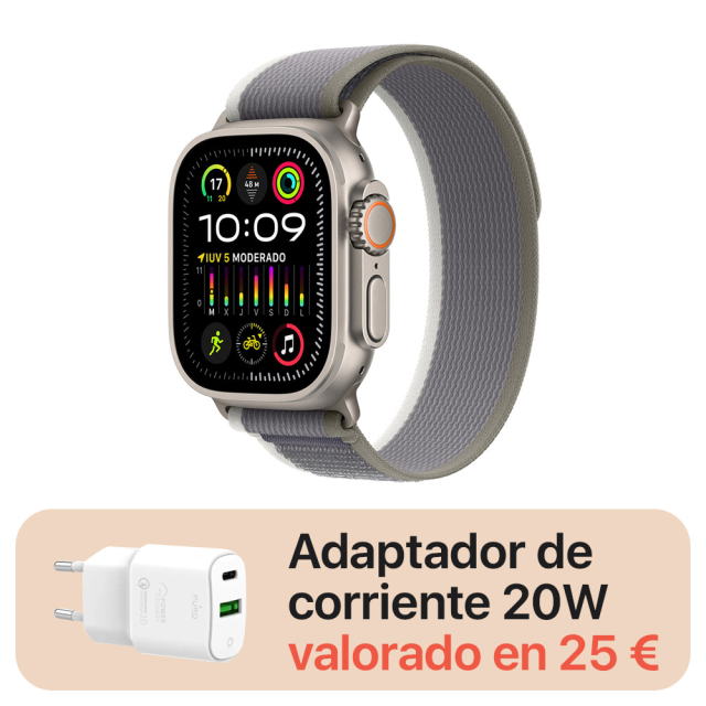 Apple Watch Ultra 2 49 mm Titanio Trail Loop  Verde/Gris  (M/L)