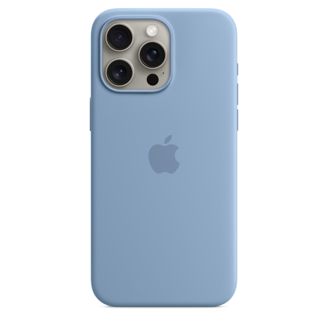 Funda para iPhone 15 Pro Max Silicona Azul invierno de Apple