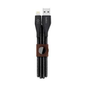 Cable DuraTek de Lightning a USB-A 1,2m Negro con cinta de Belkin