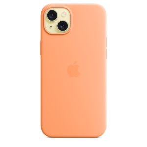 Funda para iPhone 15 Plus Silicona Naranja sorbete de Apple