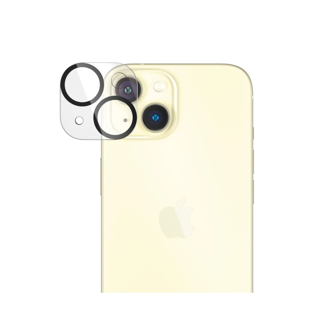 GIOPUEY Protector Cámara Compatible con iPhone 15,iPhone 15 Plus Protector  de Lente de cámara,Protector Metálico+ 2 Pack Templado Protector