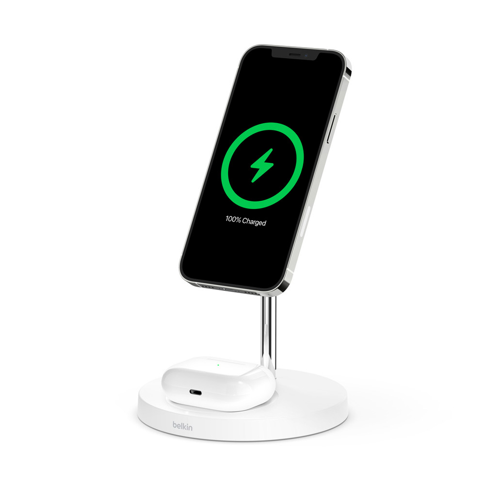 Base cárga inalámbrica 2 en 1 MagSafe Blanco Belkin | K-tuin