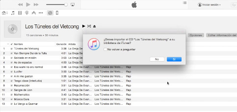 Importa un CD de música a iTunes